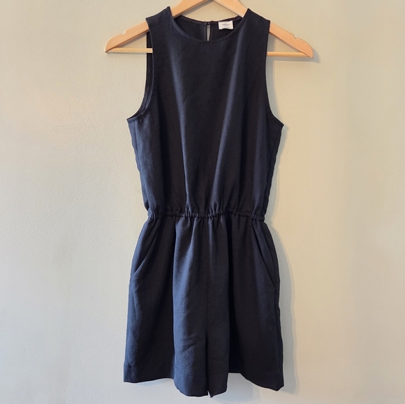 Aritzia Wilfred River Sleeveless Feminine Classy Romper in Black Size Small - Picture 7 of 15
